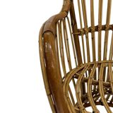 Ensemble de deux fauteuils en rotin du milieu du siècle par Bonacina 1950 Design
