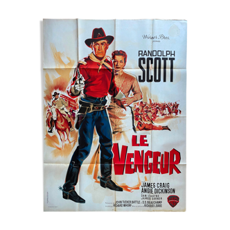 Affiche cinéma originale "Le Vengeur" Randolph Scott 120x160cm 1957