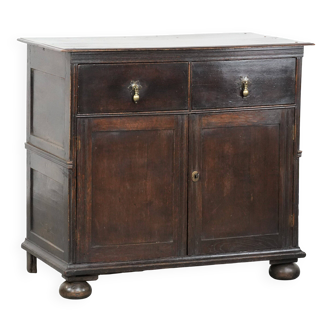 Rare English antique 2-door cabinet from the early 18th century