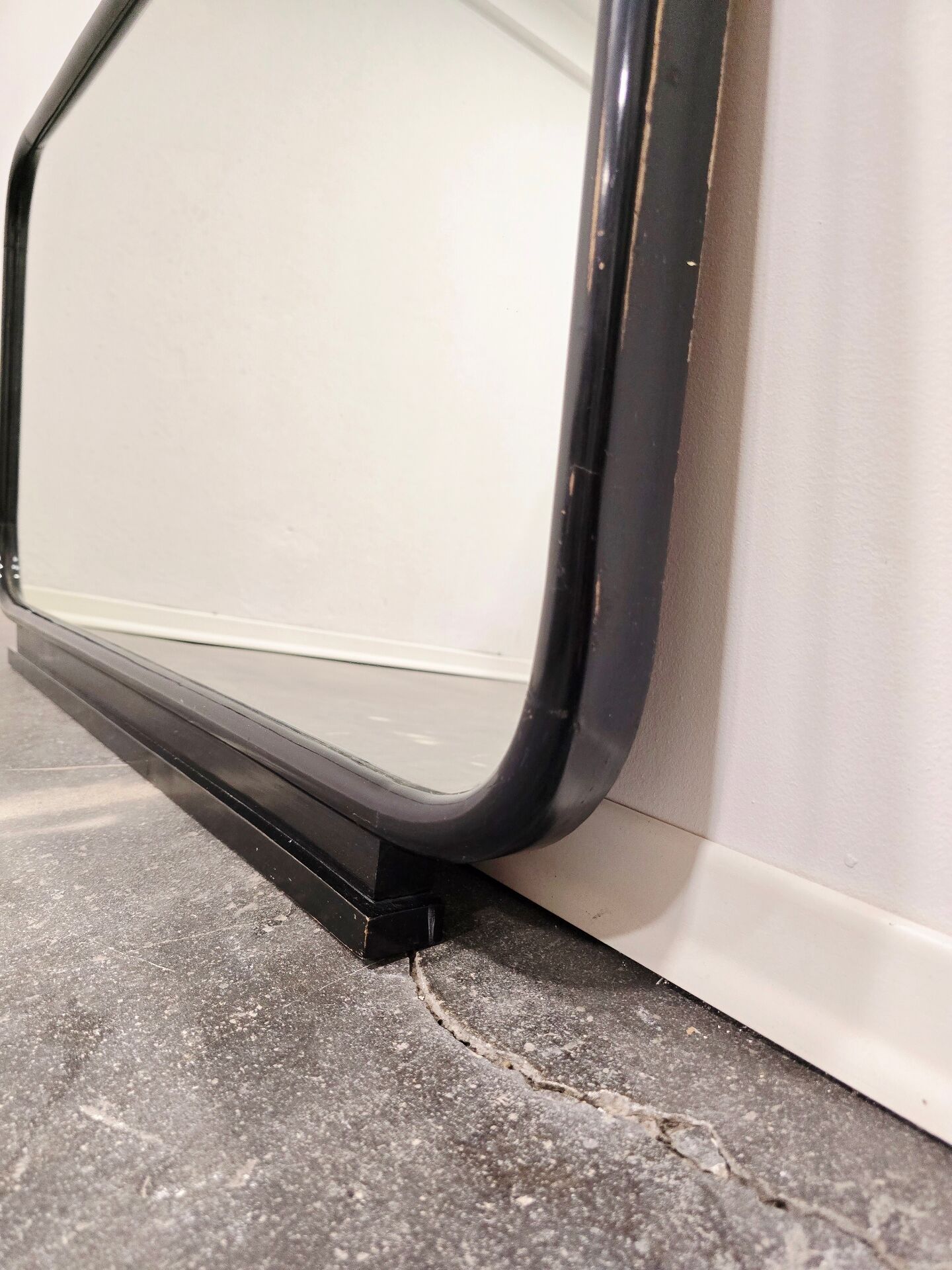 1920s Art Deco Black Mirror - Large Architectural Frame