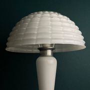 Lampe de table champignon en verre de Murano blanc, Italie, années 1970