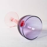 Large Vintage Murano Bicolor Wine Goblet / Murao / Italy / 1980s