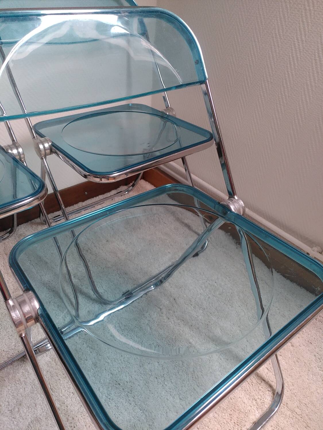 3 'Plia' chairs by Piretti for Castelli