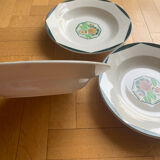 Assiettes géométriques et fleuries