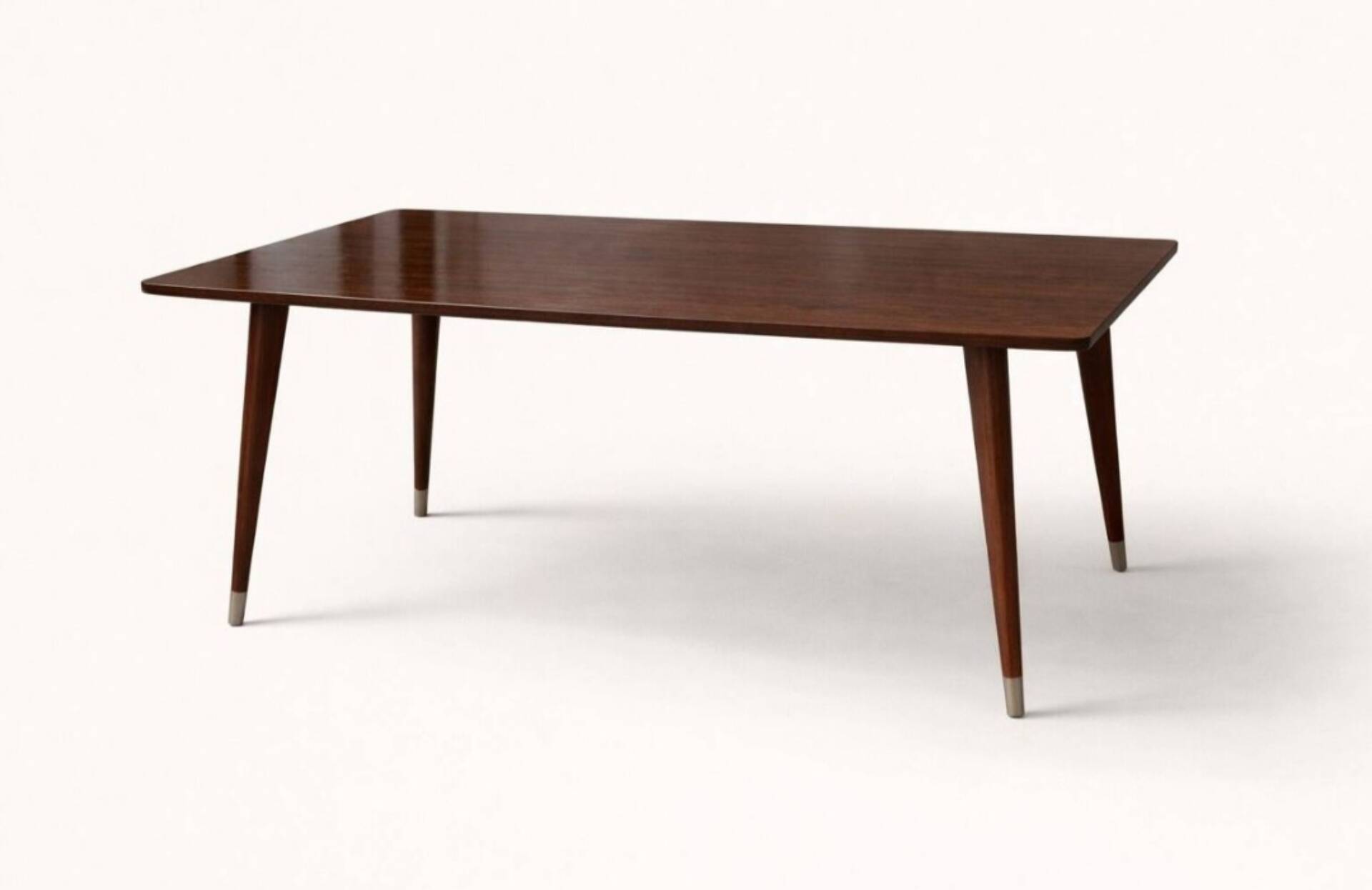 Extendable formica table from the 1960s with a Scandinavian rosewood effect.
