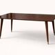 Extendable formica table from the 1960s with a Scandinavian rosewood effect.