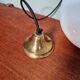 Large bulbous pendant light in white opaline and brass, 1960s.