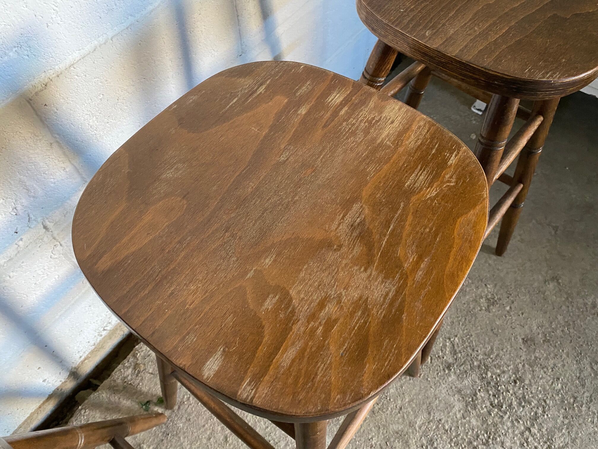 Set of 4 1950s bar top stools