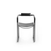 Wanderlust bar stools with black backrest and metal.