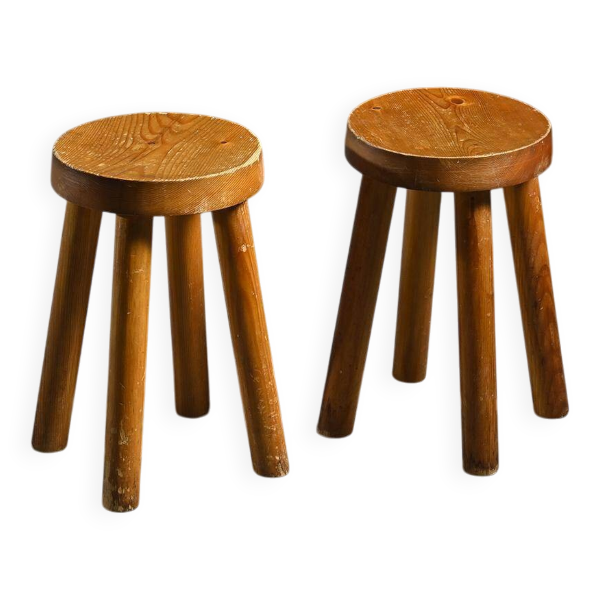 Pair of stools by Charlotte Perriand, Les Arcs, circa 1965