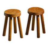 Pair of stools by Charlotte Perriand, Les Arcs, circa 1965