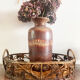 Peacock rattan tray