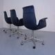 Model 6727 Bird Chairs by Preben Fabricius & Jørgen Kastholm for Kill International, 1960s, Set of 3