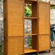 Bamboo cabinet woven and modular pine vintage 1960