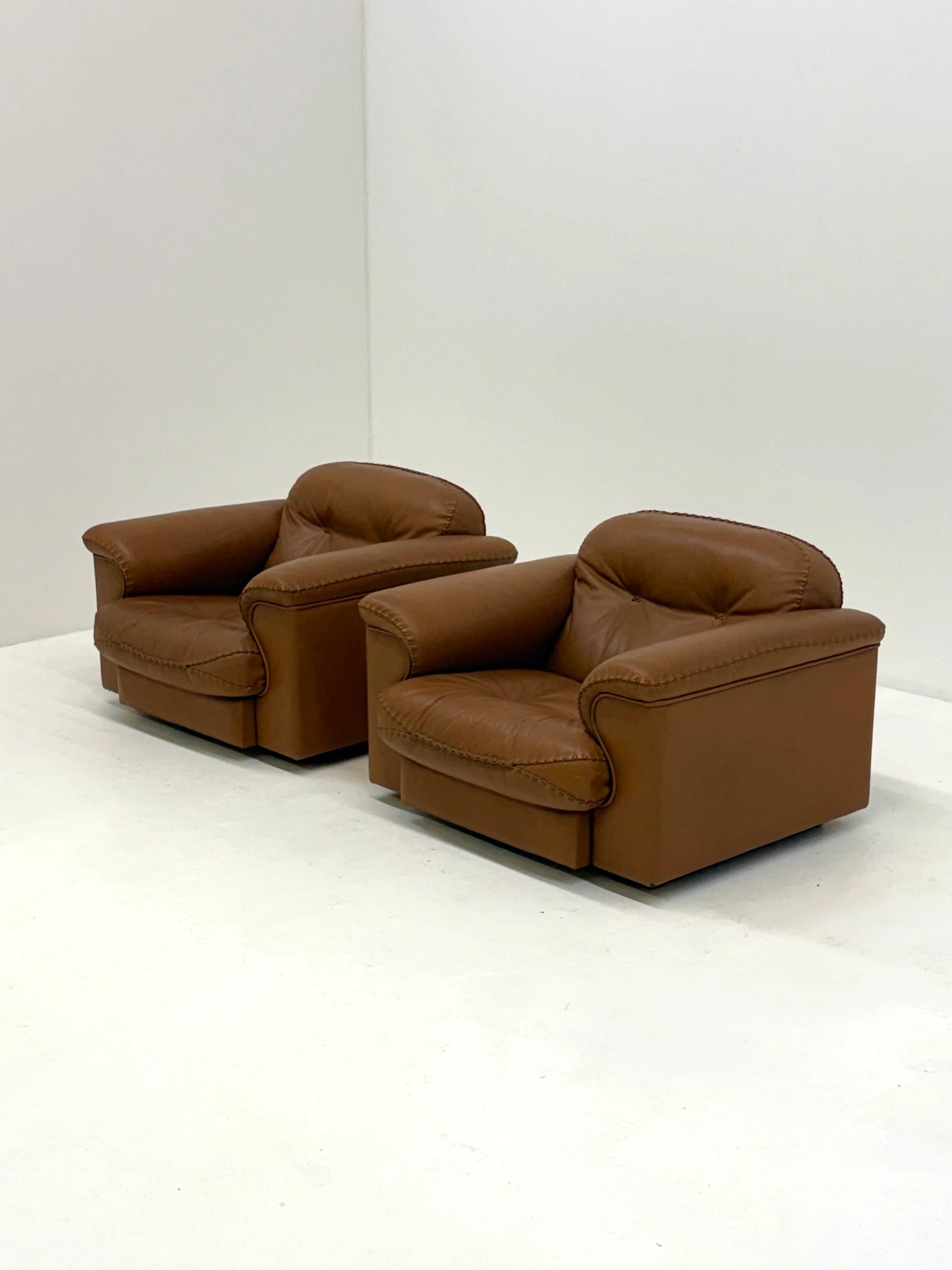 De Sede DS-101 camel brown vintage armchairs