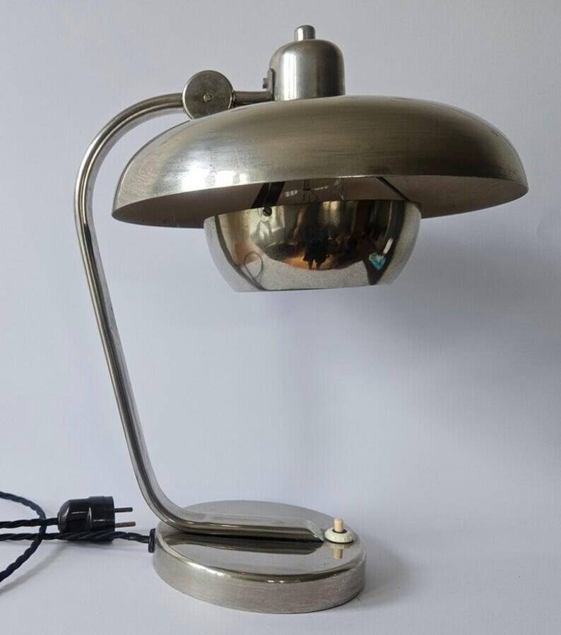 Rare Bauhaus Chrome Table Lamp, Franta Anyz, Functionalism, Art Deco, 1930s