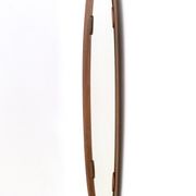 Vintage Postmodern Oval Wall Mirror with a Wooden Frame, Italy
