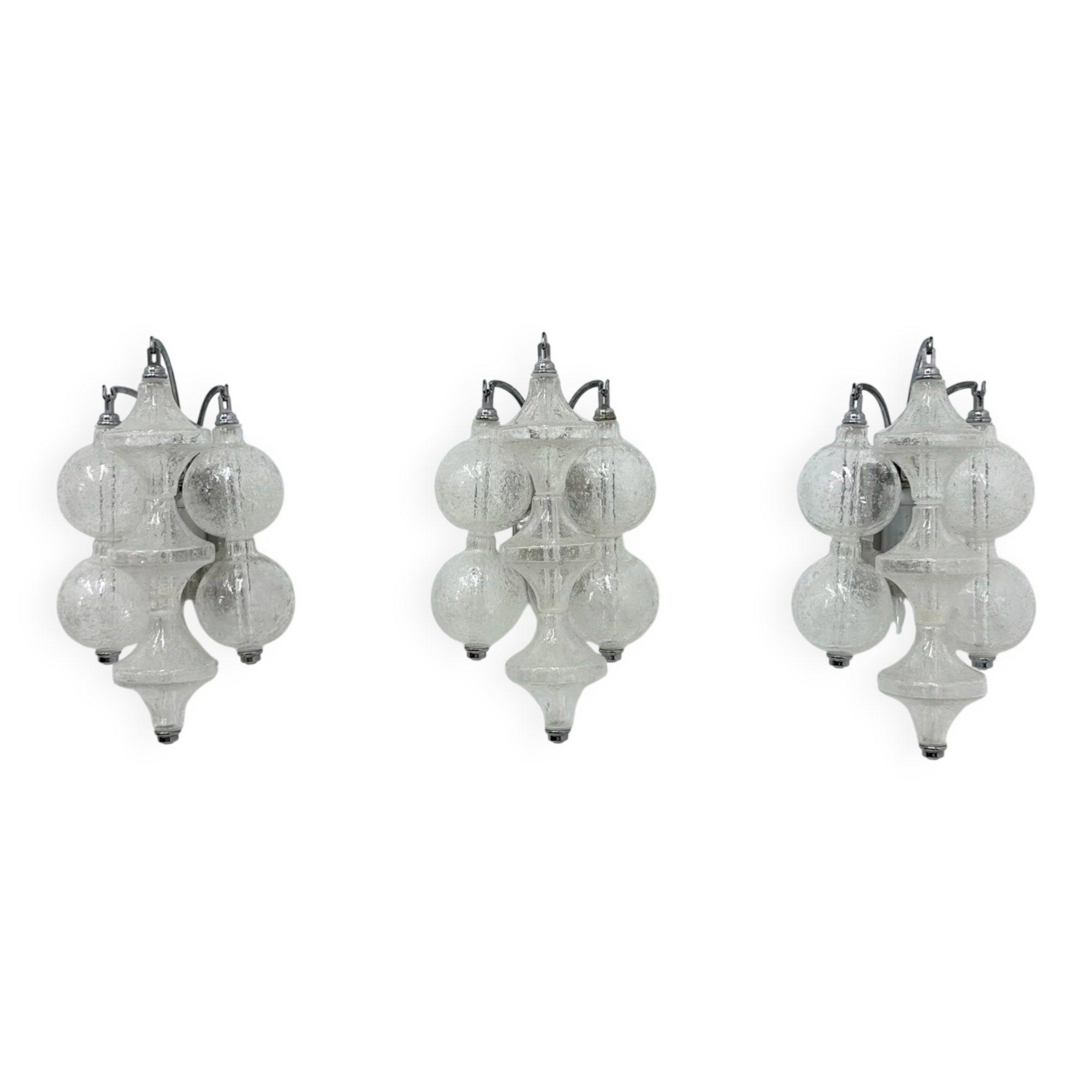1 of 3 J.T. Kalmar Tulipan wall lamp sconce, 1970s Austria