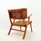 Pair of rope and wood armchairs - 1950s
