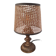 Vintage metal lamp with its caned lampshade