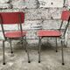 Series of 4 chairs in red formica and chrome 1950