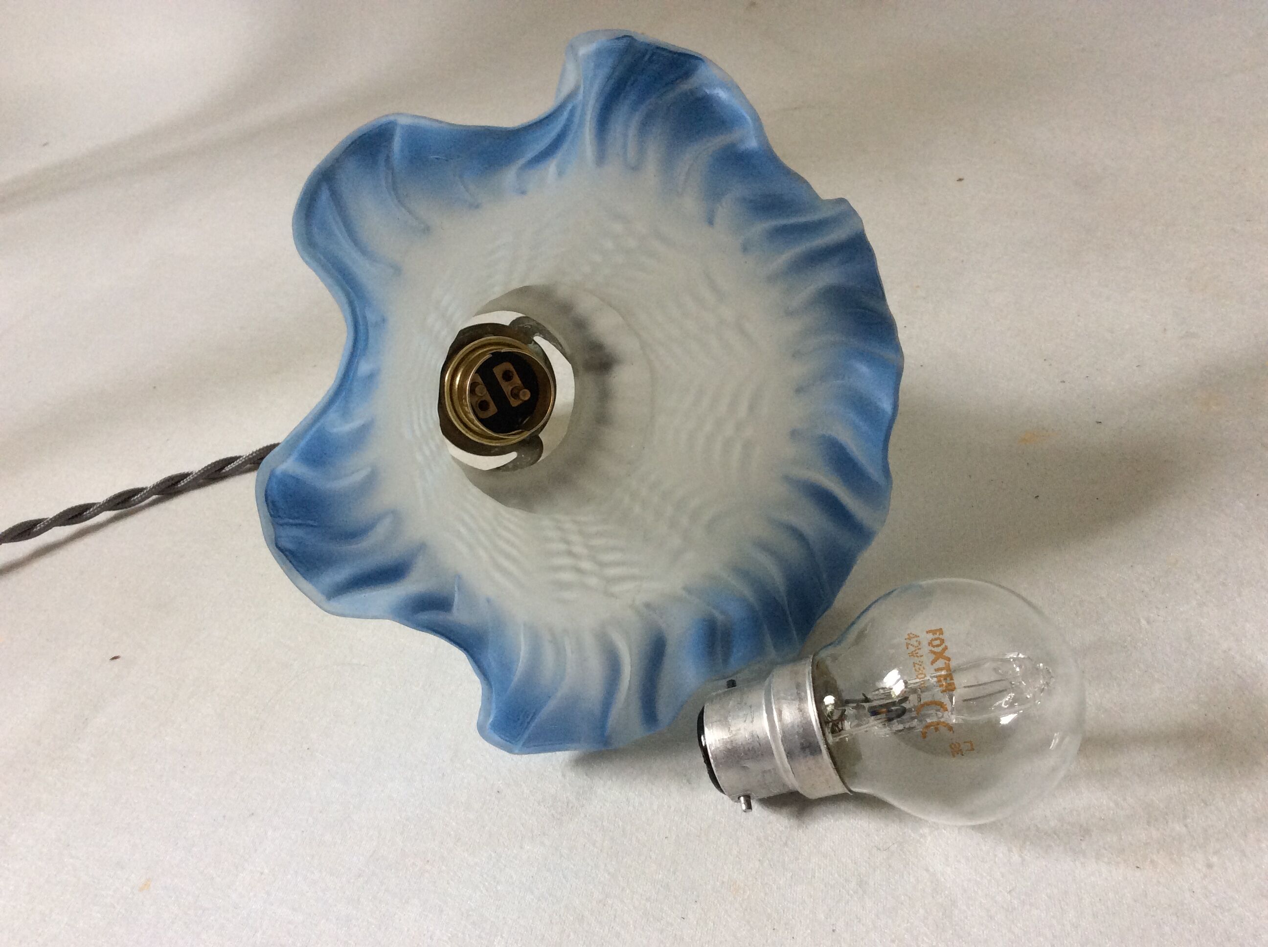 Vintage tulip opaline pendant light