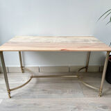 Marble and brass coffee table neoclassical style