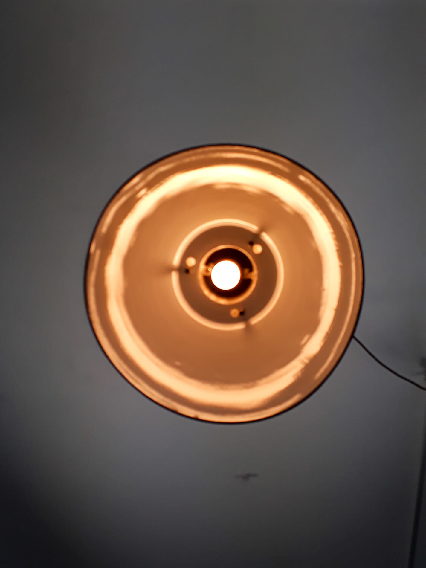 Suspension vintage en émail bleu clair de l'usine ElKo, années 1960