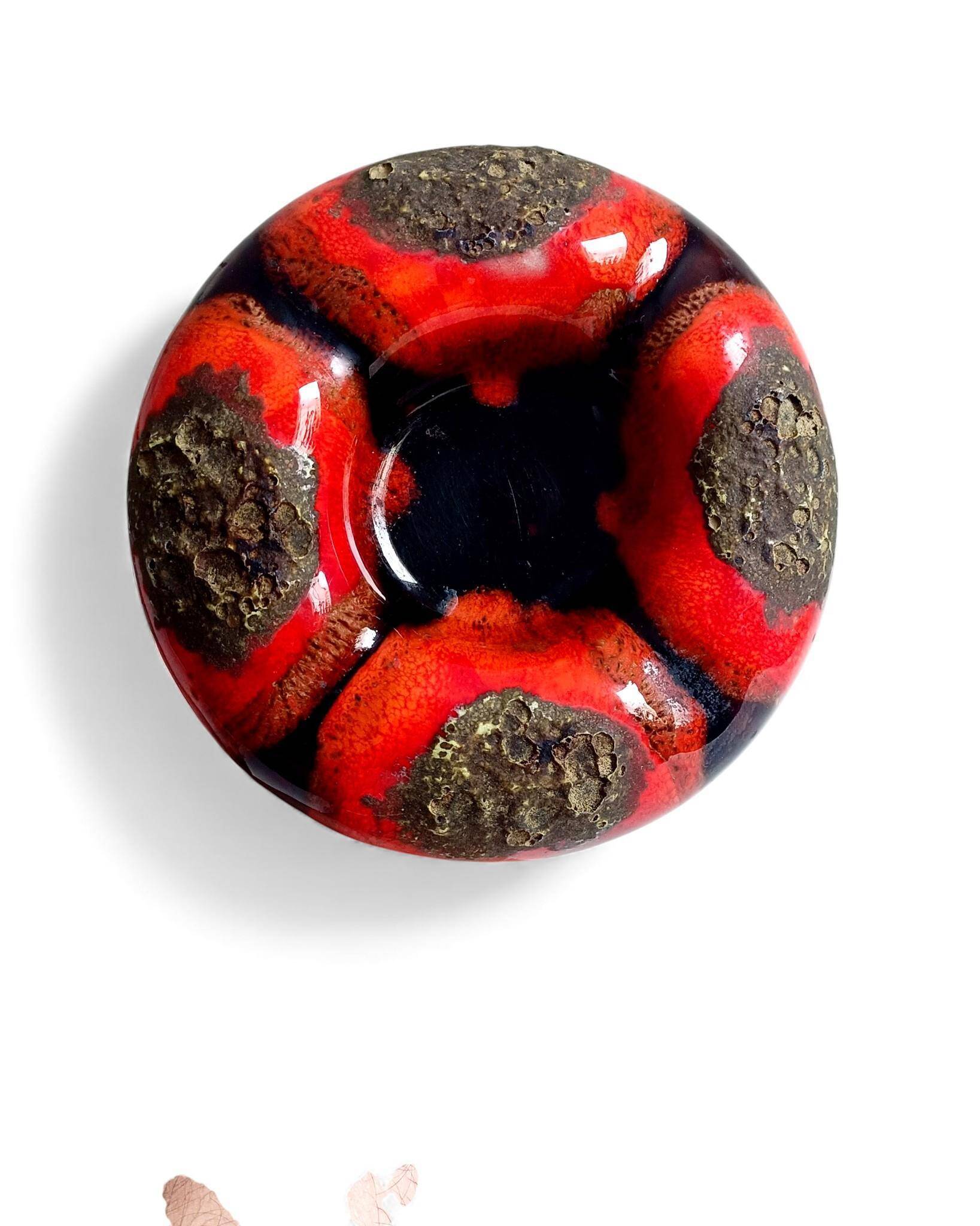 Sculptural Vallauris Ceramic Vide-Poche, Fat Lava Glaze, France, 1950s