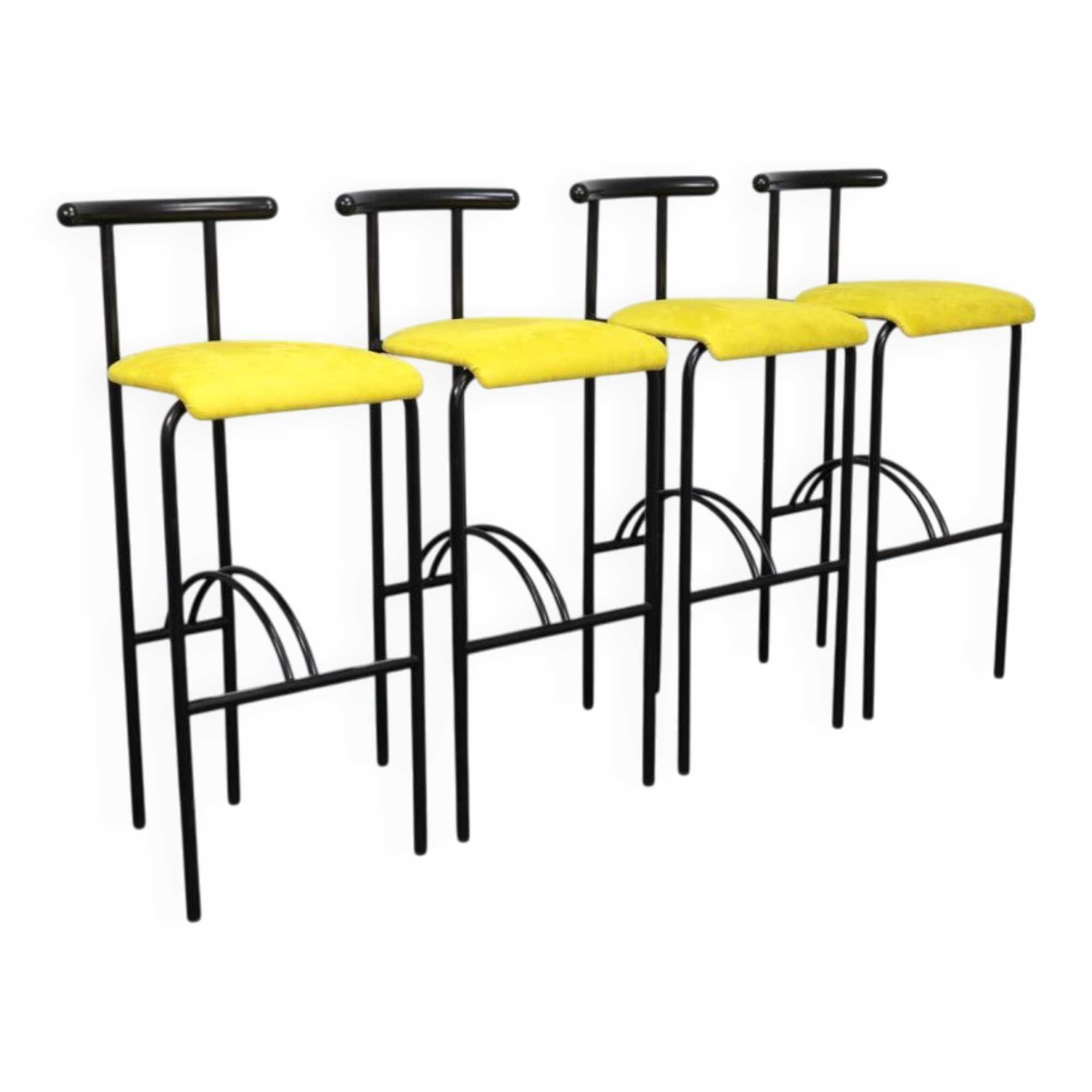 Set of 4 postmodern barstools, 1980s