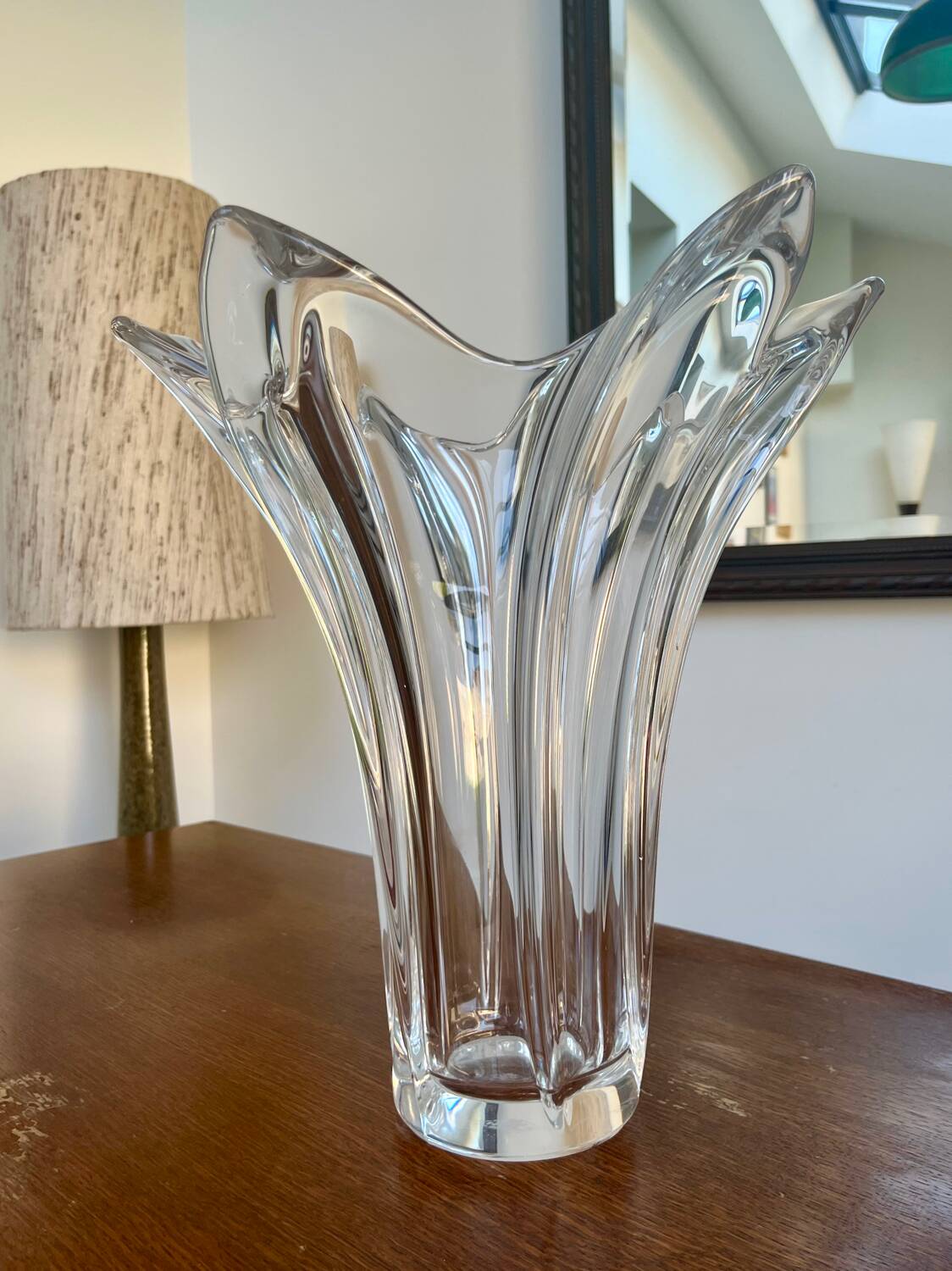 Large antique crystal vase – Art Vannes France