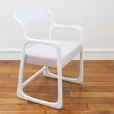 Baumann Sleigh Armchair - Restored - Fabric, foam & straps: new