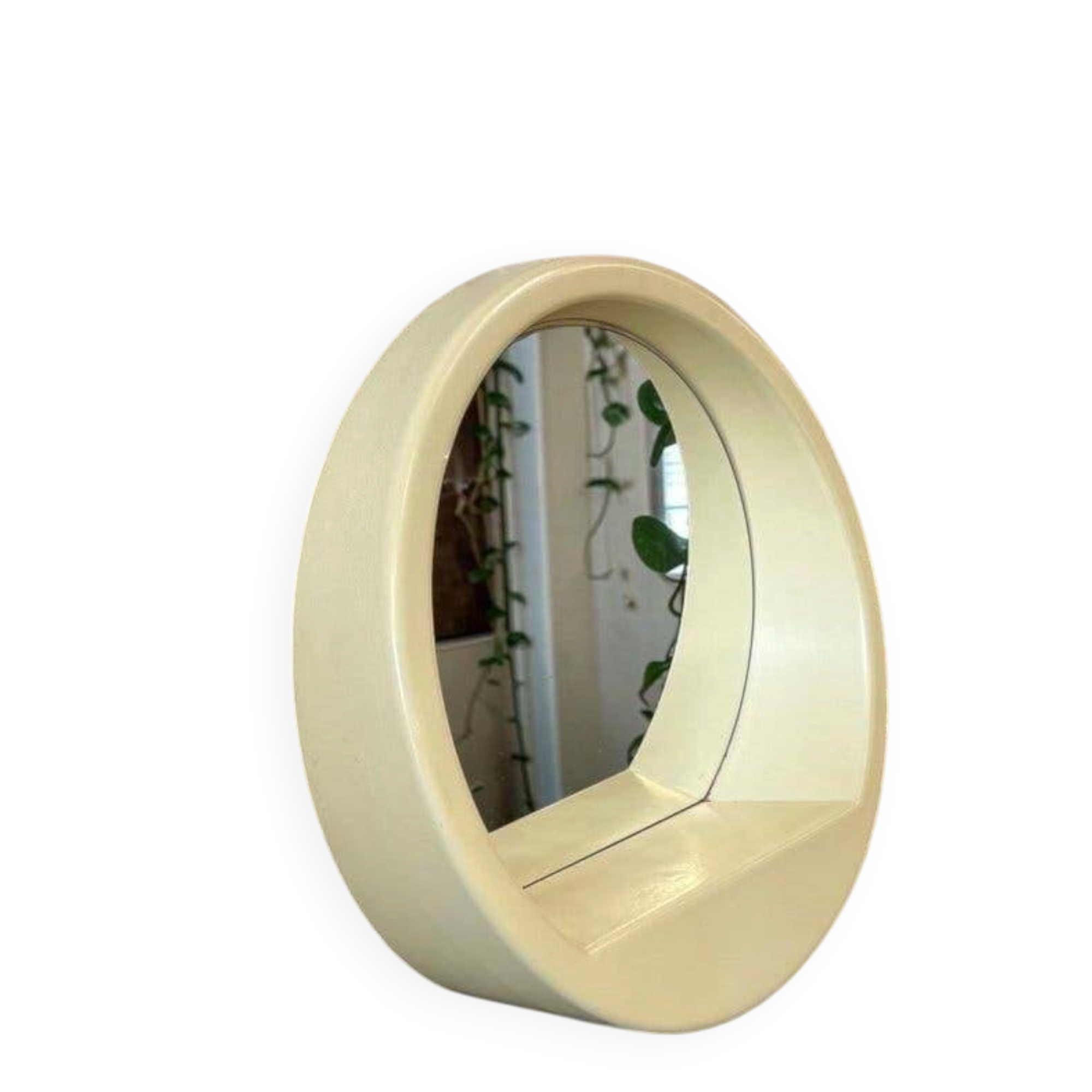 Vintage space age round wall mirror