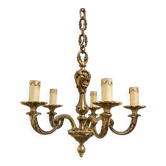 Lustre en Laiton Louis XV à 5 ampoules 