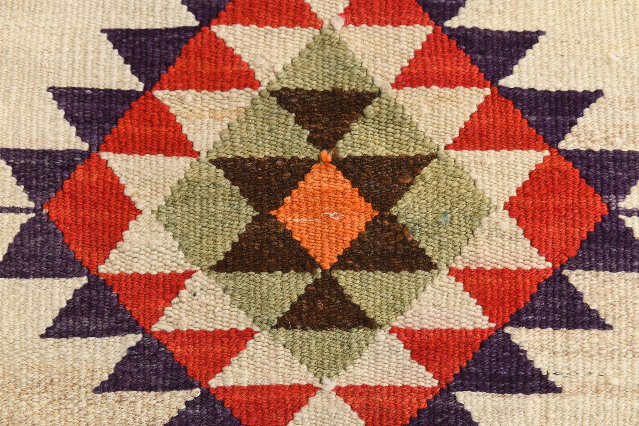 3x10 Vintage Tribal Geometric Kilim Runner Rug, 91x314Cm