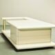 White High Gloss Free Form Italian Design Coffee Table w. Brass Accents 70s