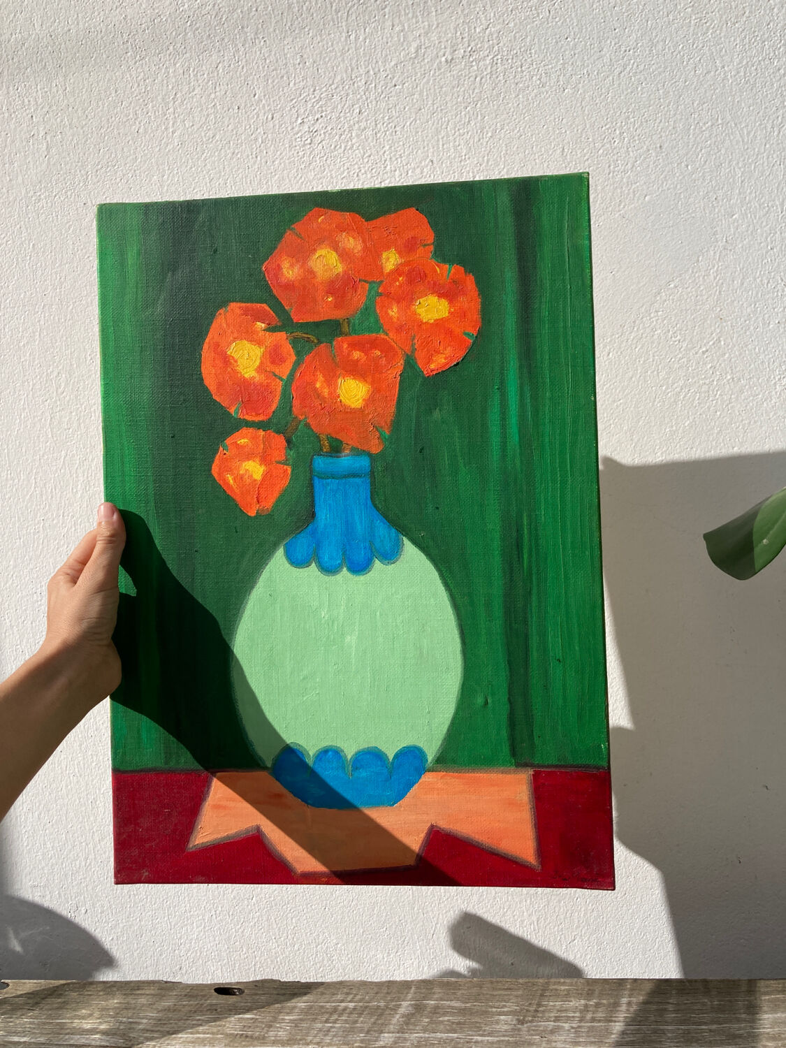 Bouquet de fleurs huile sur toile signée