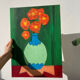 Bouquet de fleurs huile sur toile signée