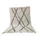 Large Beni Ouarain rug 300x200 cm in cream and black – Moroccan Berber rug