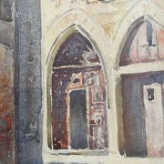Old watercolor Cordes, Tarn