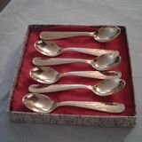 Box 6 small spoons, golden gold fin, style Louis XV