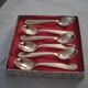 Box 6 small spoons, golden gold fin, style Louis XV