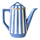 Large Fox Trott Sarreguemines coffee pot in art deco earthenware, 1930s vintage