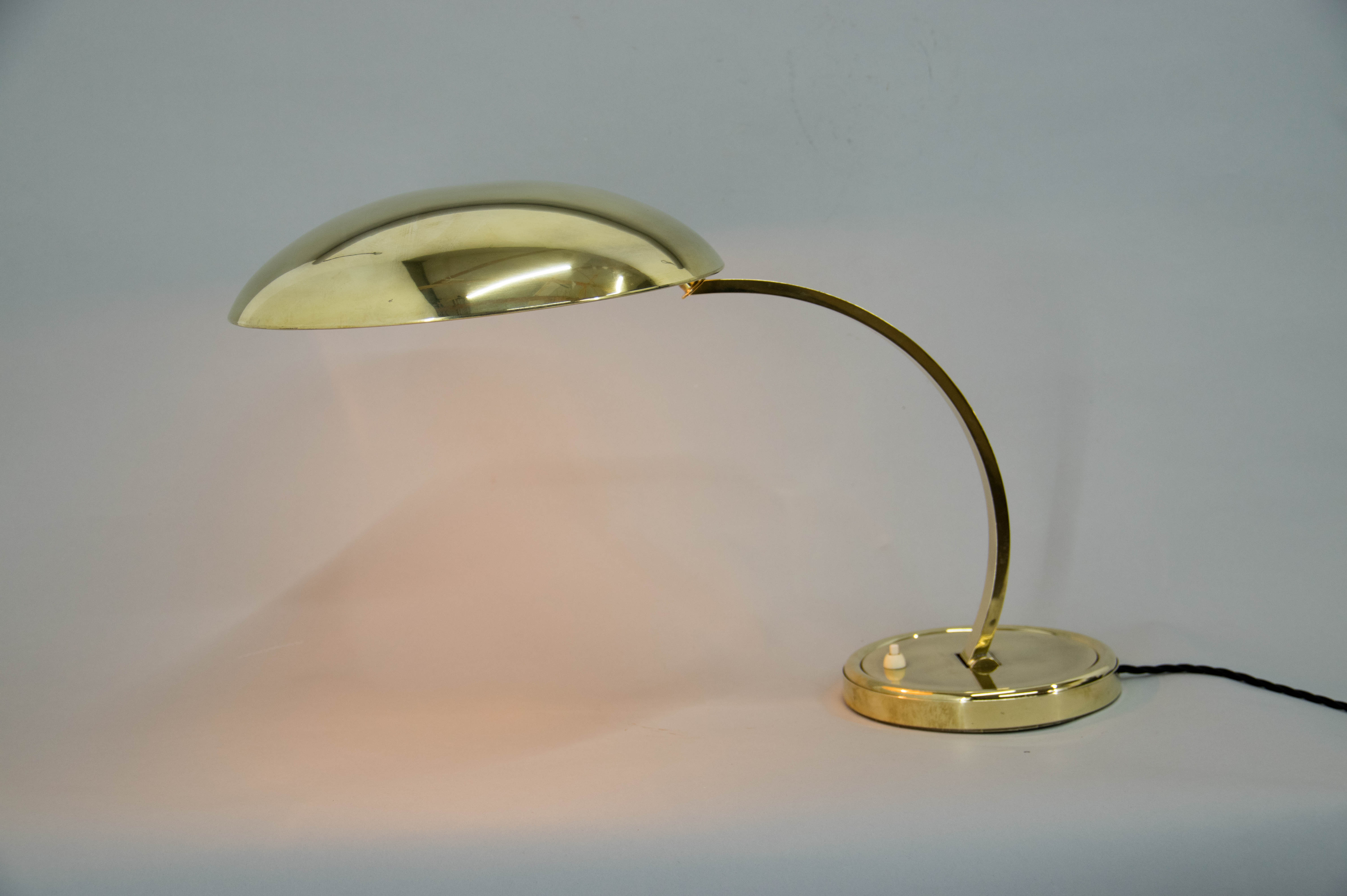 Egon hillebrand brass table lamp, 1960s, restored