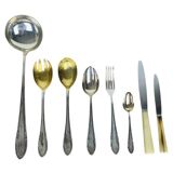 Deetjen silver metal cutlery set 39 pieces and 24 stainless steel knives