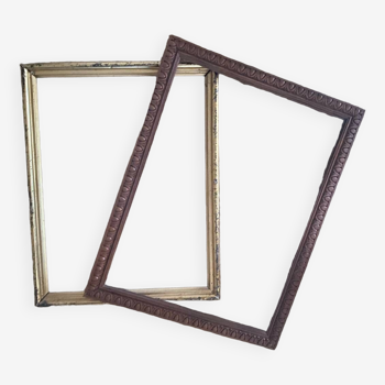 Duo of old wooden frames.