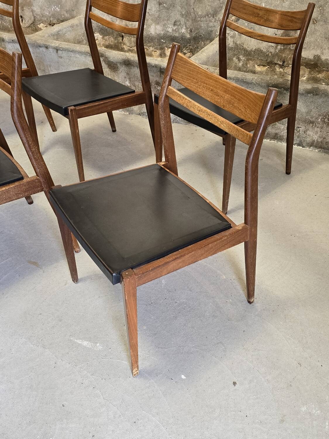 6 Scandinavian style teak chairs 1960