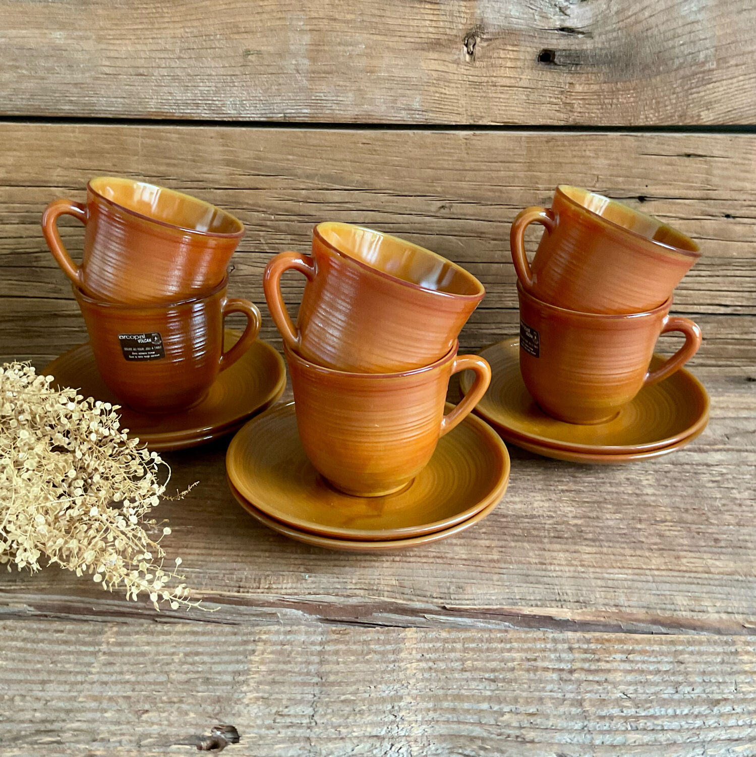 6 vintage "volcan" cups