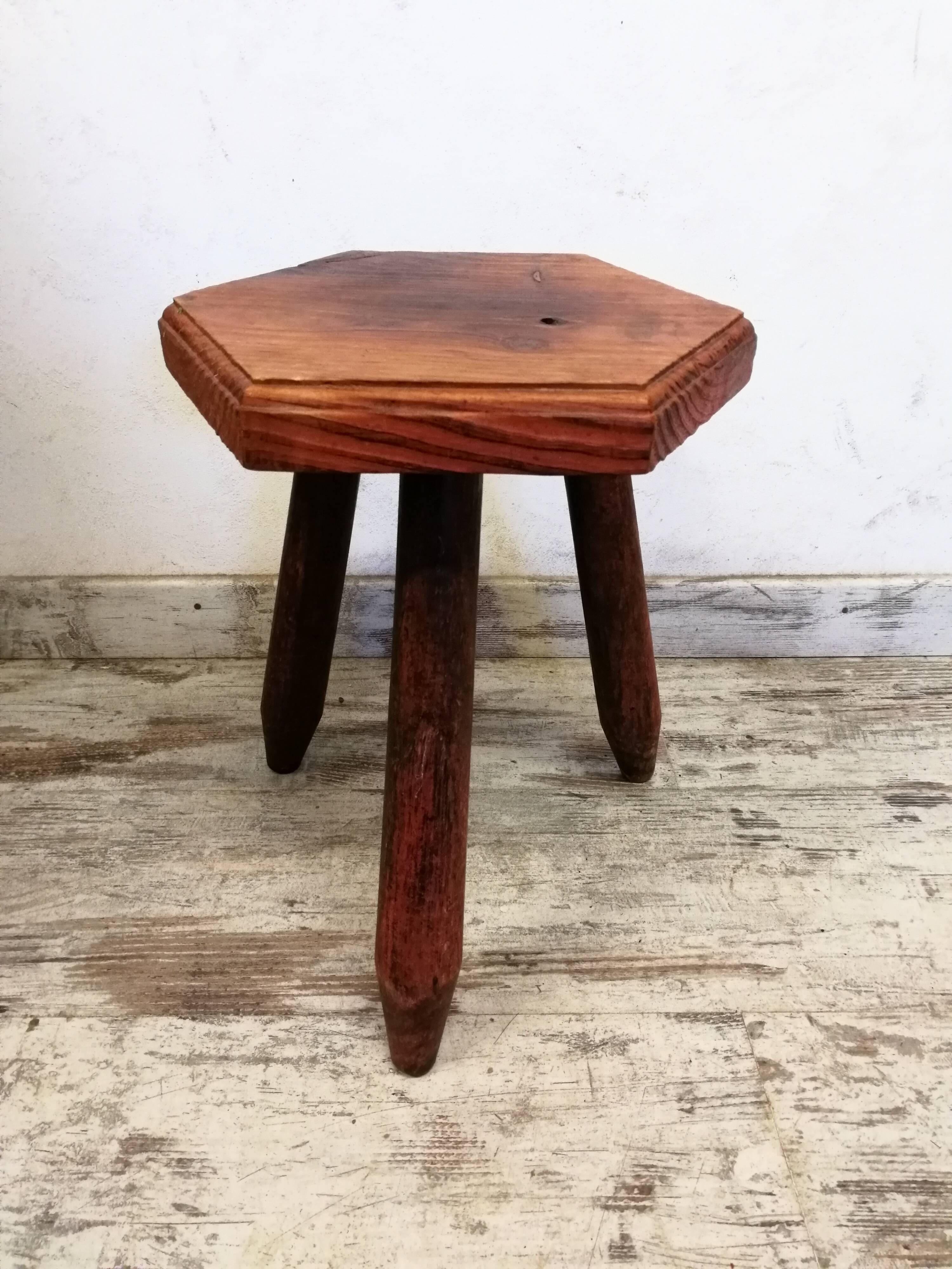 Wooden tripod stool