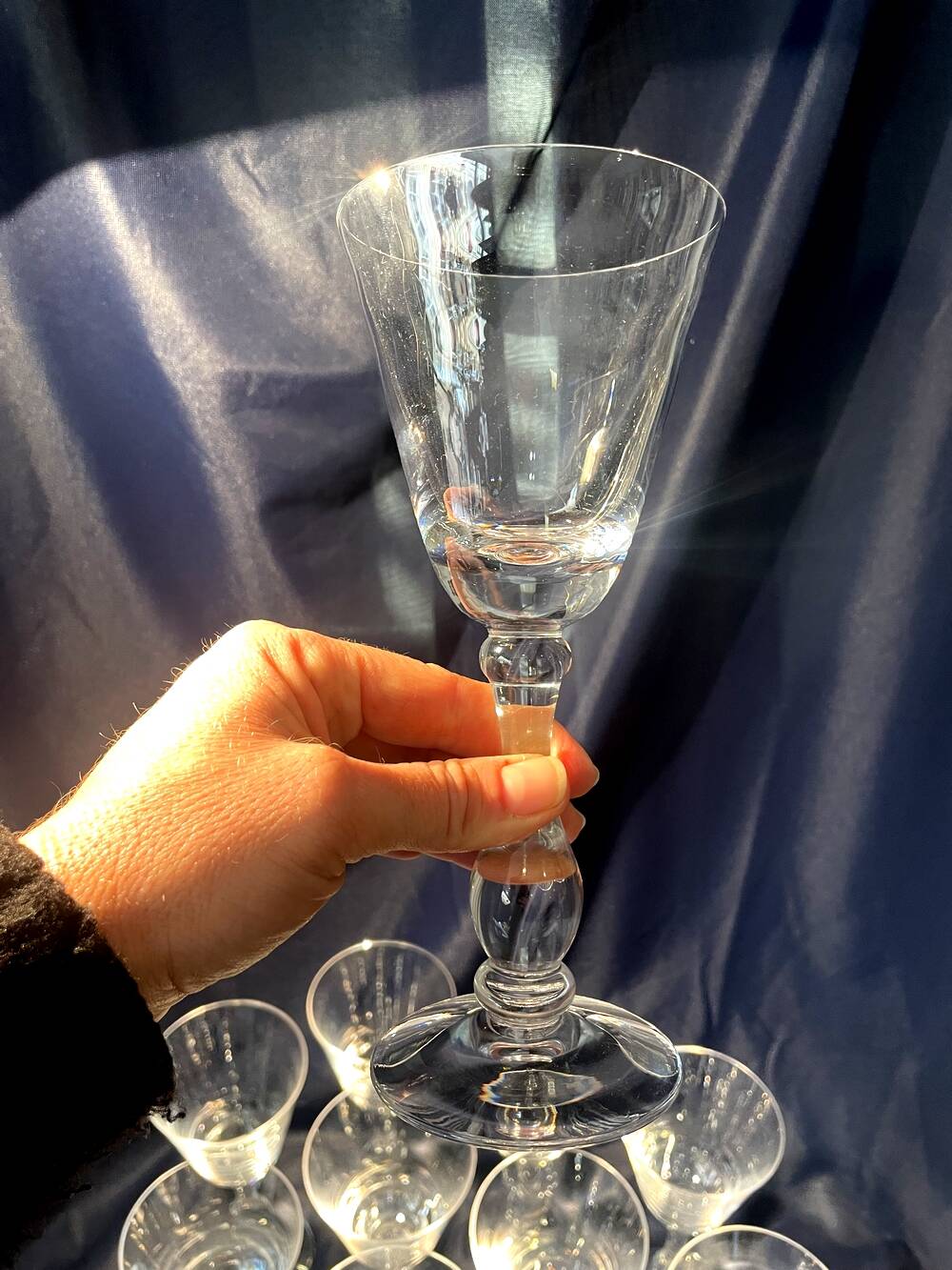 Set of 12 Portieux crystal red wine glasses slim shape